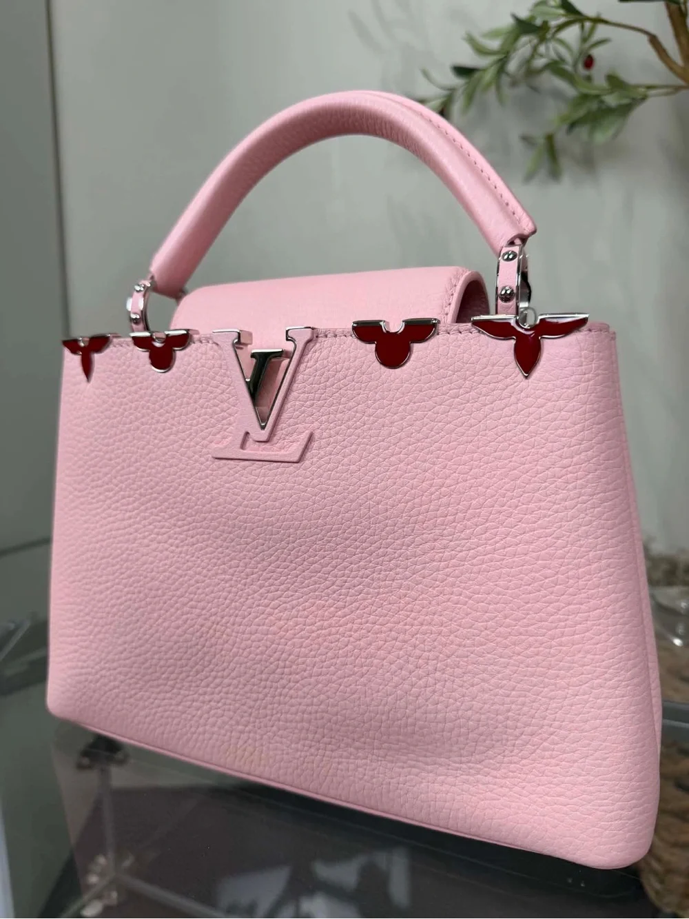 Louis Vuitton Pink Pebbled Leather Top-Handle Satchel